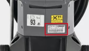 Karcher Product Identification Label Example Location